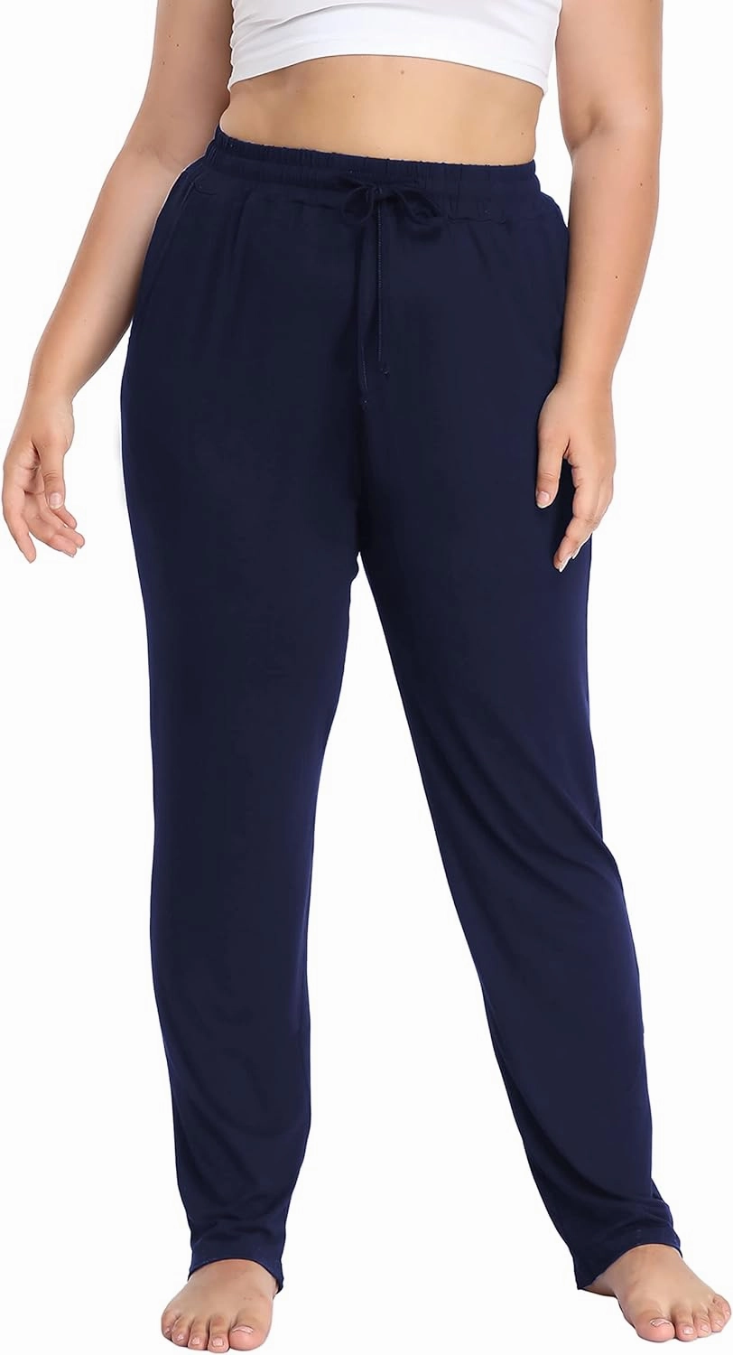 Cheapestbuy Women's Plus Size Comfy Lounge Pants Active Yoga Sweatpants Casual Stretchy Jogger Pants with Pockets Drawstring