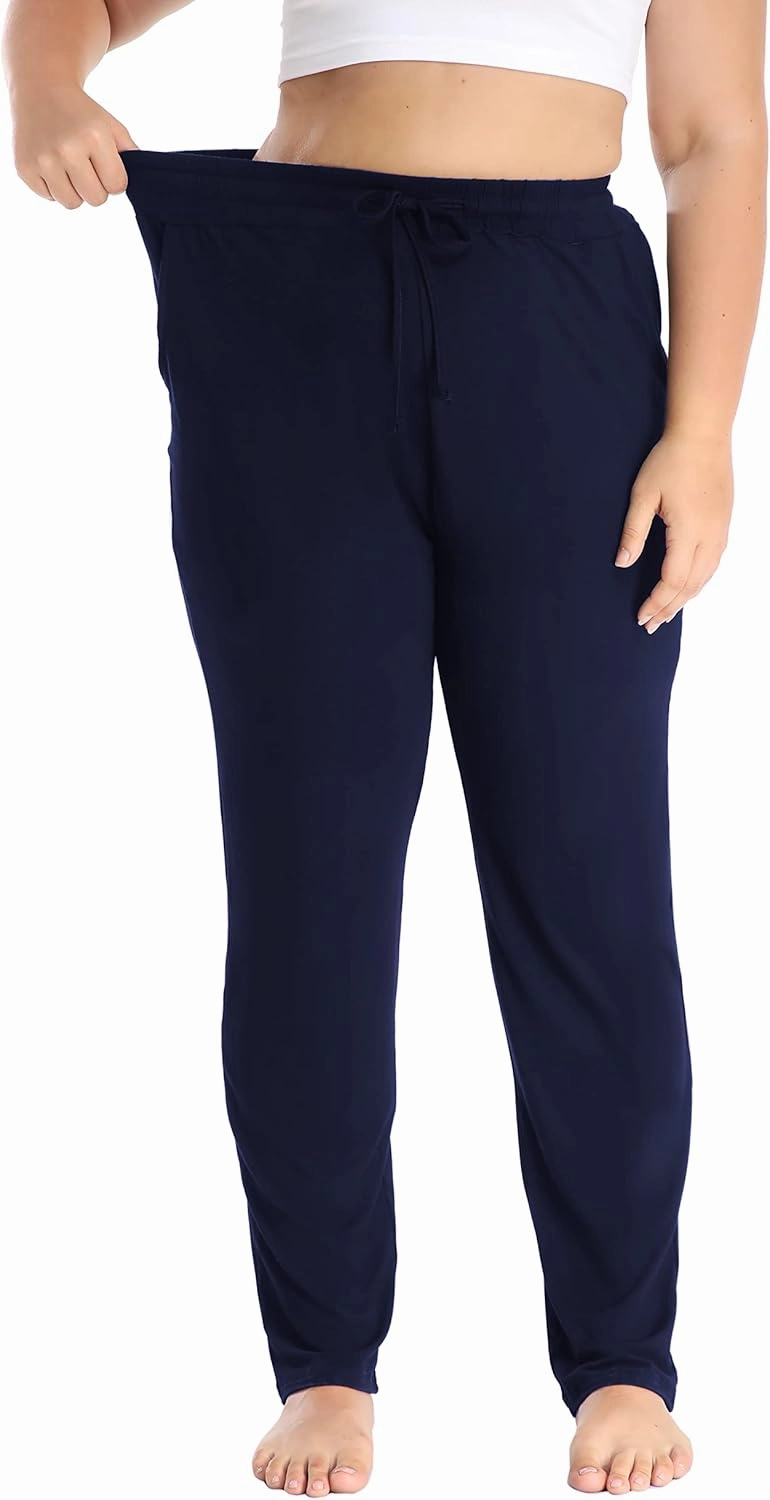 Cheapestbuy Women's Plus Size Comfy Lounge Pants Active Yoga Sweatpants Casual Stretchy Jogger Pants with Pockets Drawstring