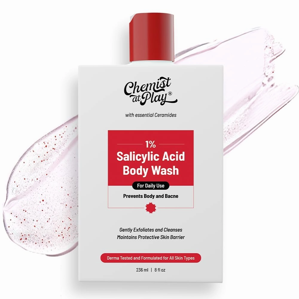 Chemist at Play 1% Salicylic Acid Body Wash 236ml | Paraben & SLS Free | Gentle Exfoliating Shower Gel |
