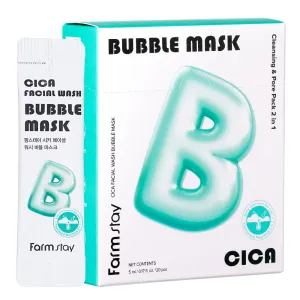 Cica Facial Wash Bubble Mask, Korean Pore Cleanser for Blackheads, Exfoliator Dead Skin Cells, Deep Cleansing & Hydrating, Non-Irritating & Soothing for Sensitive Skin, For Men & Women, 20 pcs