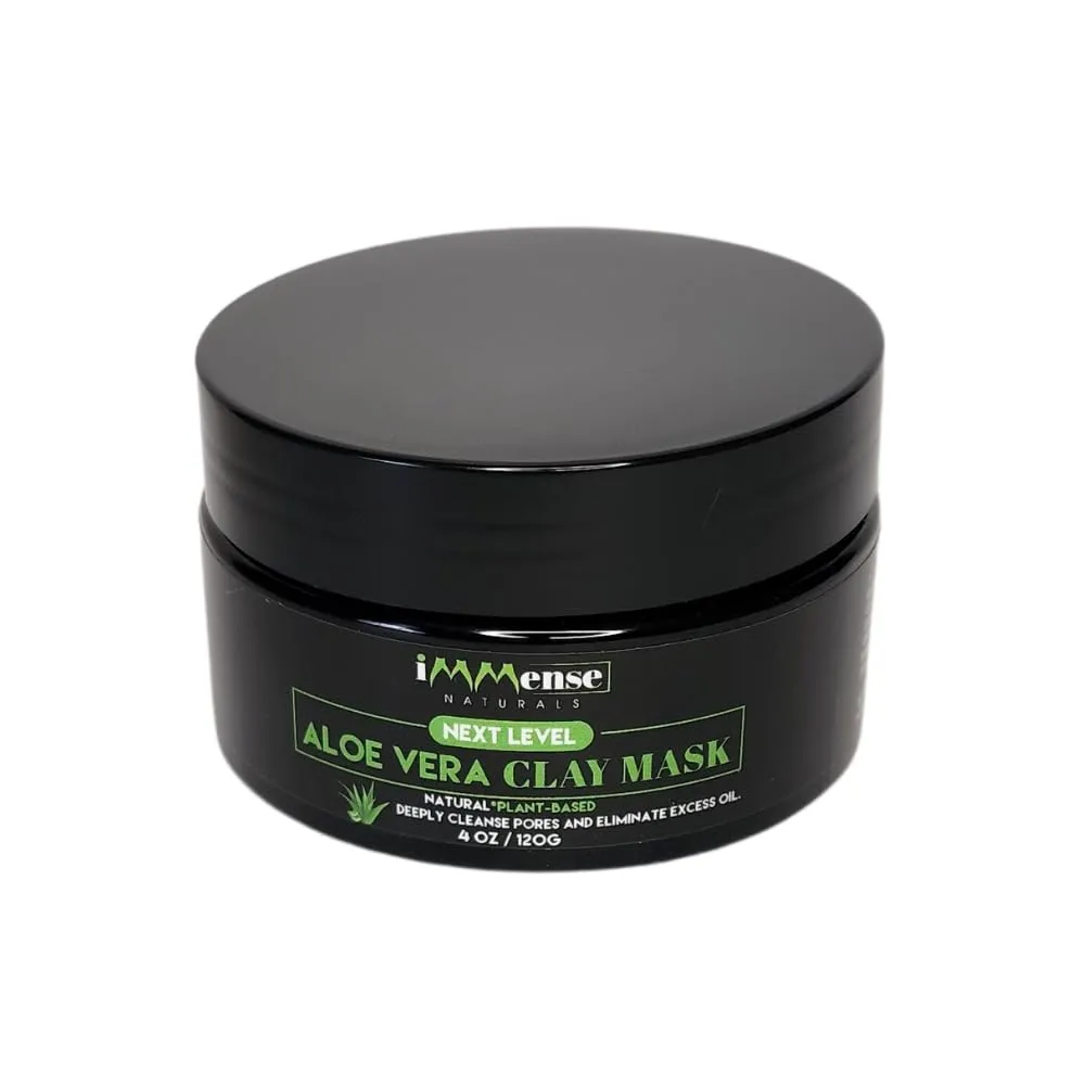 Clay Mask for Face, Aloe Vera Plant-Based Skin Care with Vitamin C and Moisturizing Deep Pore Cleanser, Facial Mask for Controlling Eczema, Oily & Dry Skin and Acne. Men and Women