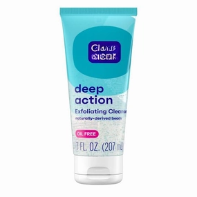 Cleans and Clears Deep Action Oil-Free Facial Cleanser, Exfoliating with Facial Cleanser and Wash, 7 oz, 1 pack