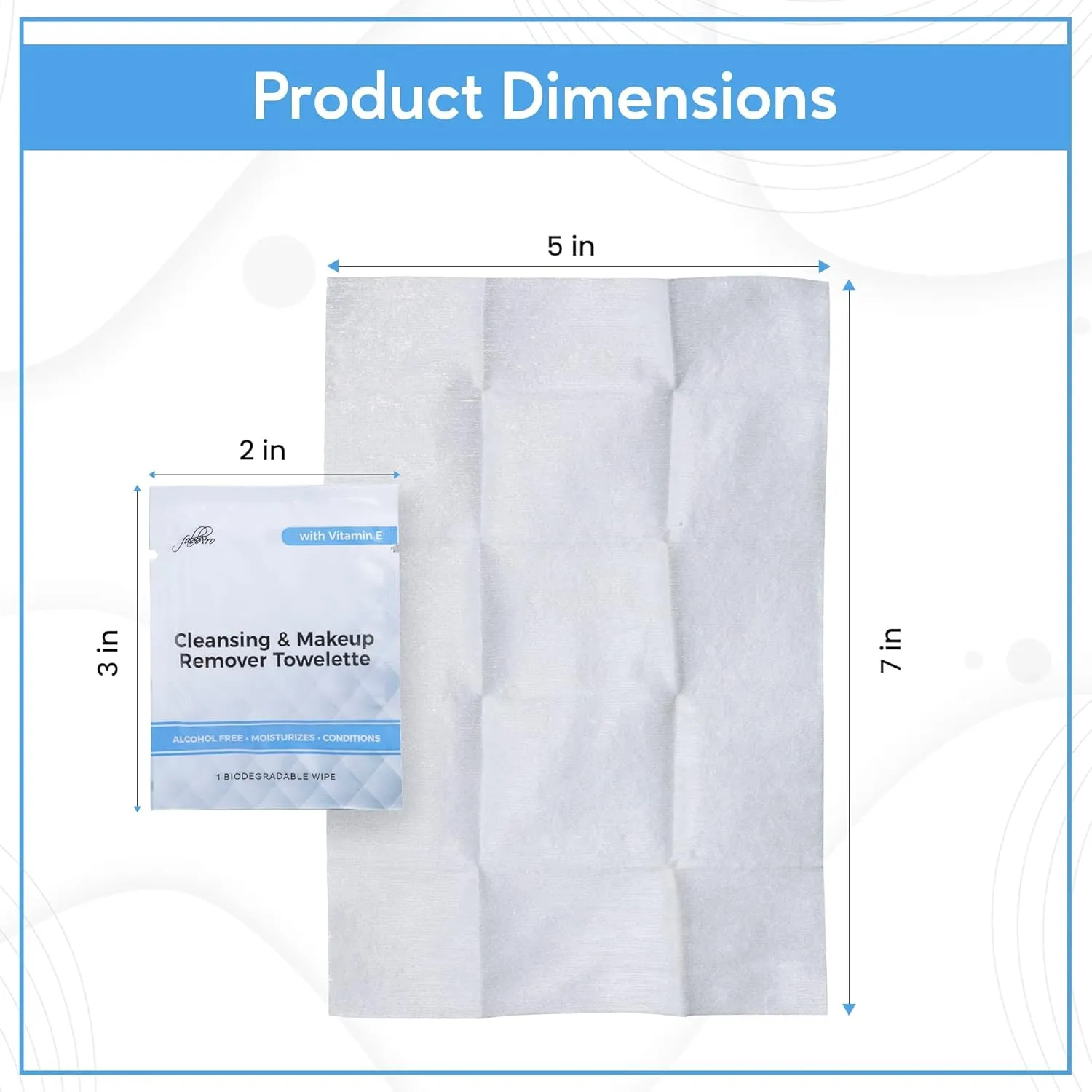 Cleansing & Makeup Remover Towelette with Vitamin E – Alcohol-Free Heavy Face Cleansing Wipes – Exfoliating Makeup Remover Wipes – Biodegradable & Eco Friendly Make up Remover Face Wipes - Pack of 50
