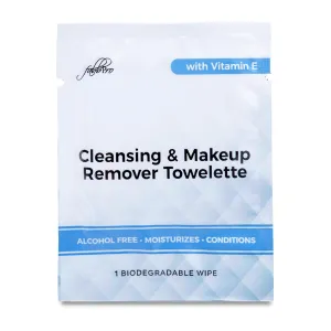 Cleansing & Makeup Remover Towelette with Vitamin E – Alcohol-Free Heavy Face Cleansing Wipes – Exfoliating Makeup Remover Wipes – Biodegradable & Eco Friendly Make up Remover Face Wipes - Pack of 50