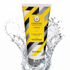 Cleverman Energizing Face and Beard Scrub for Men, 100ml, Menthol-Infused Refreshing and Exfoliating Facial Cleanser, Beard Scrub for All Skin Types