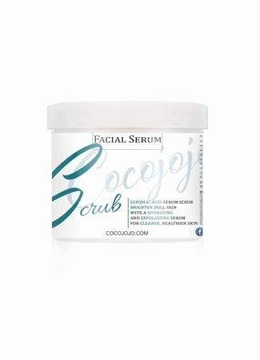 Cocojojo Facial Scrub Serum - Microdermabrasion Face Scrub and Facial Mask 8 Oz Face Exfoliator Glycolic Acid Grapefruit Dead Sea Mud Deep Cleansing Mostly Natural Ingredients