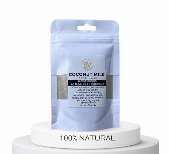 COCONUT MILK FACE MASK | VEGAN | 100% NATURAL | FOR ALL GENDERS | GIFT | HOLIDAY | EXFOLIATING, MOISTURIZING, RADIANT COMPLEXION, SKIN FIRMING, ANTIOXIDANT BOOST, and ANTI-AGING BENEFITS | Miami-Made