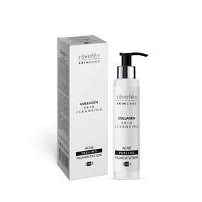 Collagen Face cleanser, acne, dirt, makeup and oil remover, gentle-skin cleansing, natural facial renewing, purifying peeling and pigmentation.