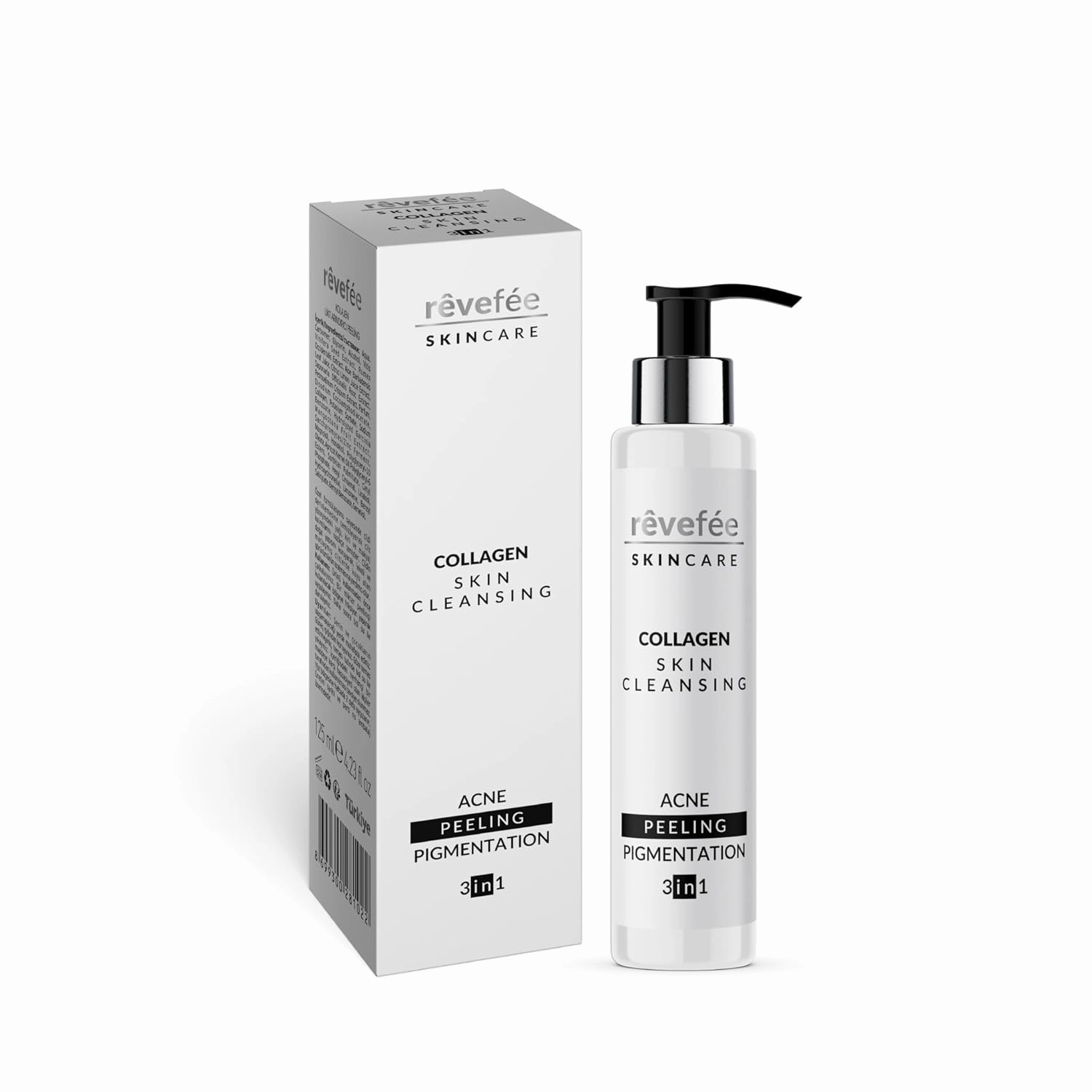 Collagen Face cleanser, acne, dirt, makeup and oil remover, gentle-skin cleansing, natural facial renewing, purifying peeling and pigmentation.