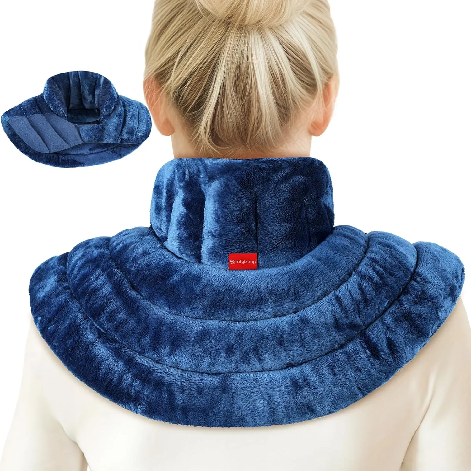 Comfytemp Microwave Heating Pad for Neck & Shoulder, Neck Warmer for Neck Pain Relief, Cervical, FSA HSA Eligible, 2.82LB Wearables Adjustable Heated Neck Wrap with Moist Heat Therapy, Recovery Gifts