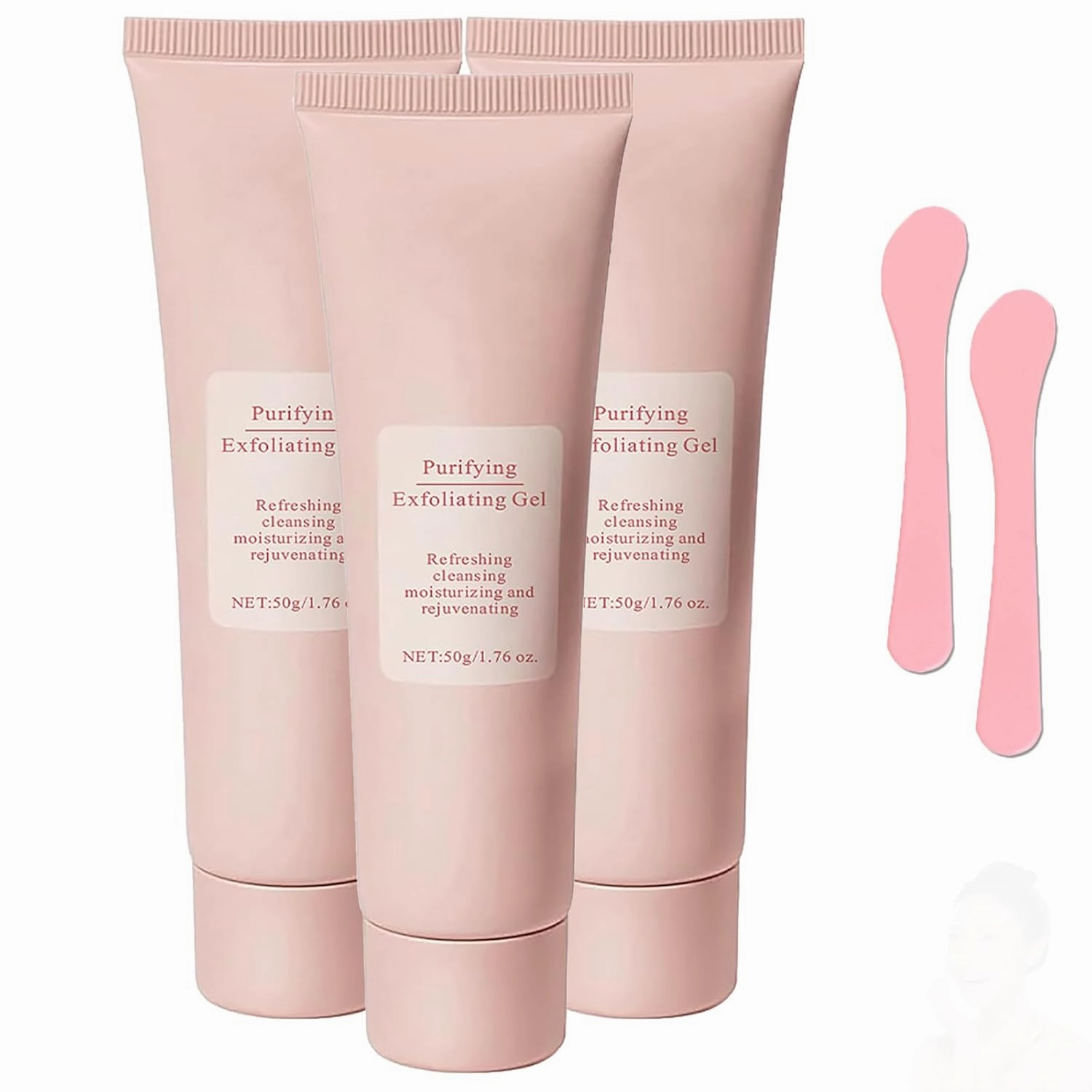Convenientto Purifying Exfoliating Gel, Purifying Enzymes Exfoliating Gel, Facial Exfoliator Cleanser, Peeling Deep Cleansing, Facial Scrub for Body & Face (3pcs, 50g)