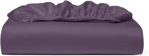 Cosy House Collection 100% Rayon Derived from Bamboo Fitted Sheet - Cooling, Breathable, Silky Soft Deep Pocket Bottom Sheet (King, Purple)
