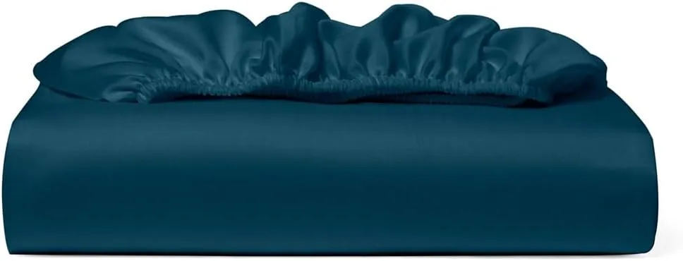 Cosy House Collection 100% Rayon Derived from Bamboo Fitted Sheet - Cooling, Breathable, Silky Soft Deep Pocket Bottom Sheet (King, Royal Blue)