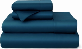 Cosy House Collection 100% Rayon Derived from Bamboo Bed Sheet Set - Cooling, Breathable, Silky Soft 5-Piece Deep Pocket Bedding Set (Split King, Royal Blue)