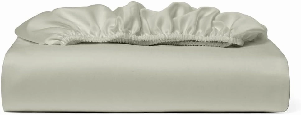 Cosy House Collection 100% Rayon Derived from Bamboo Fitted Sheet - Cooling, Breathable, Silky Soft Deep Pocket Bottom Sheet (King, Silver)