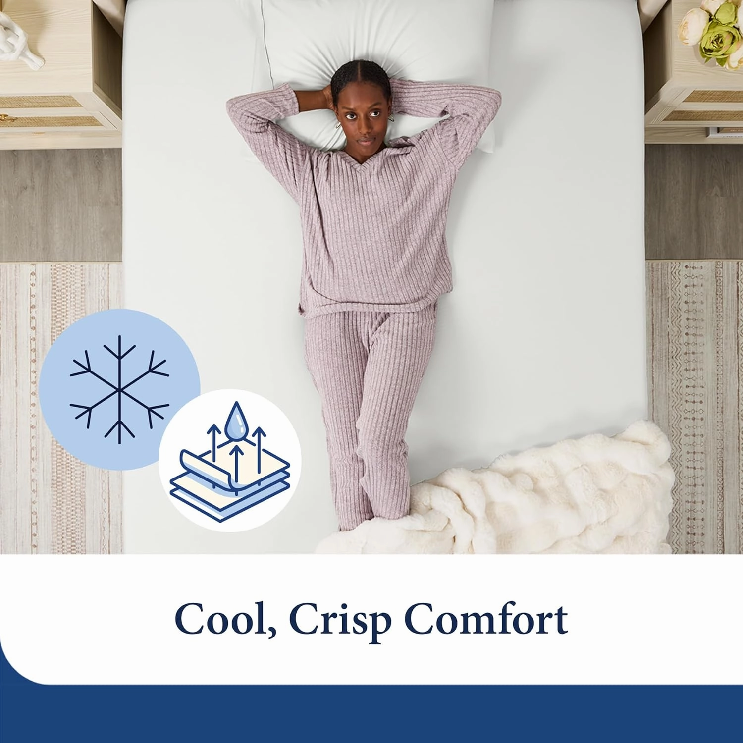 Cosy House Collection 100% Rayon Derived from Bamboo Fitted Sheet - Cooling, Breathable, Silky Soft Deep Pocket Bottom Sheet (King, Silver)