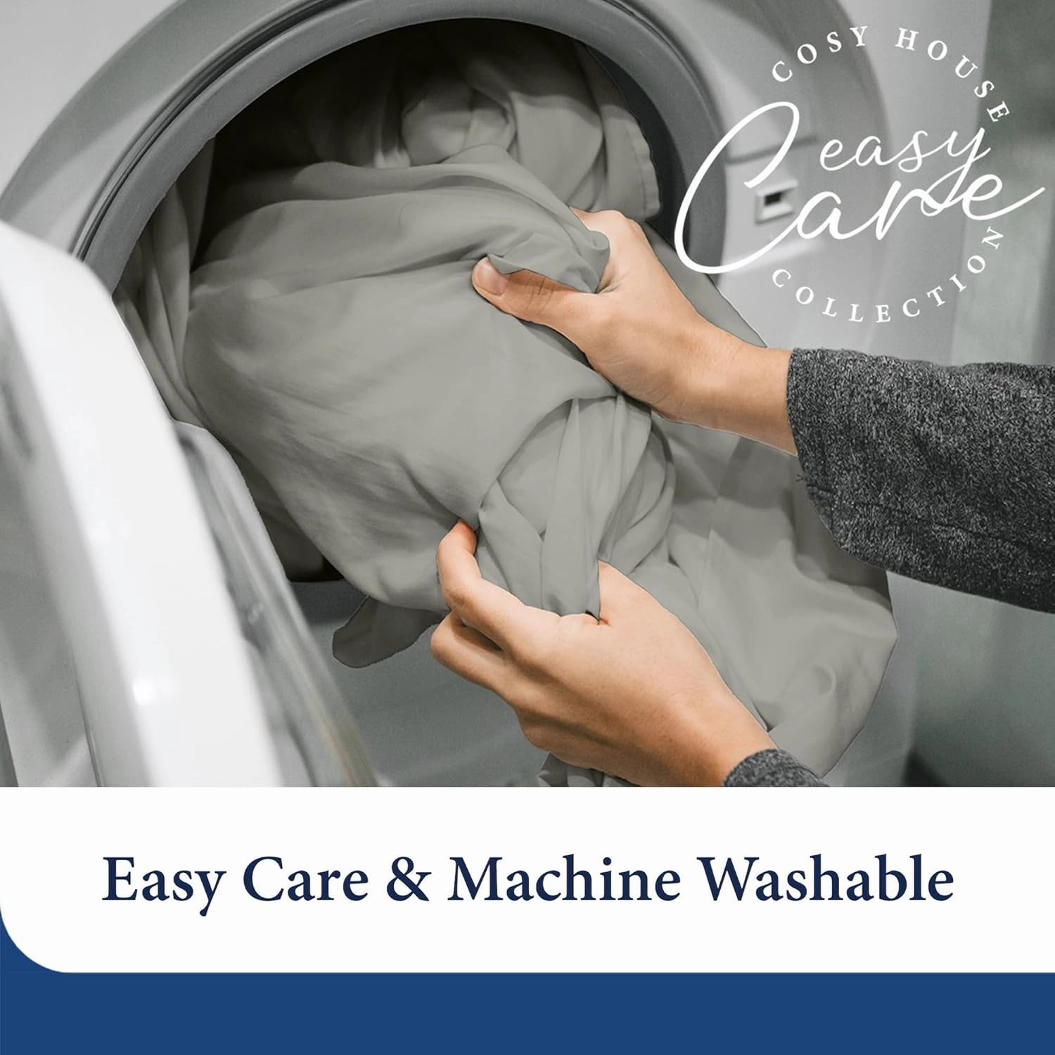 Cosy House Collection 100% Rayon Derived from Bamboo Fitted Sheet - Cooling, Breathable, Silky Soft Deep Pocket Bottom Sheet (King, Silver)