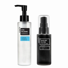 coxir ULTRA HYALURONIC CLEANSING OIL 5.07 fl.oz   BLACK RICE TXA PORE PURIFYING MASK l Blackheads, Pore Clearing, Deep Cleansing, Korean Skincare