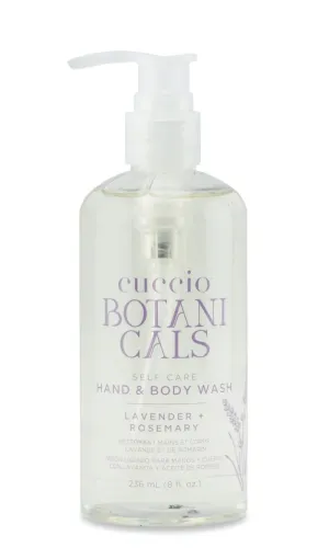 Cuccio Botanicals Hydrating Hand & Body Wash, Lavender & Rosemary, 8 oz – Nourishing and Soothing Cleanser for Soft, Refreshed Skin