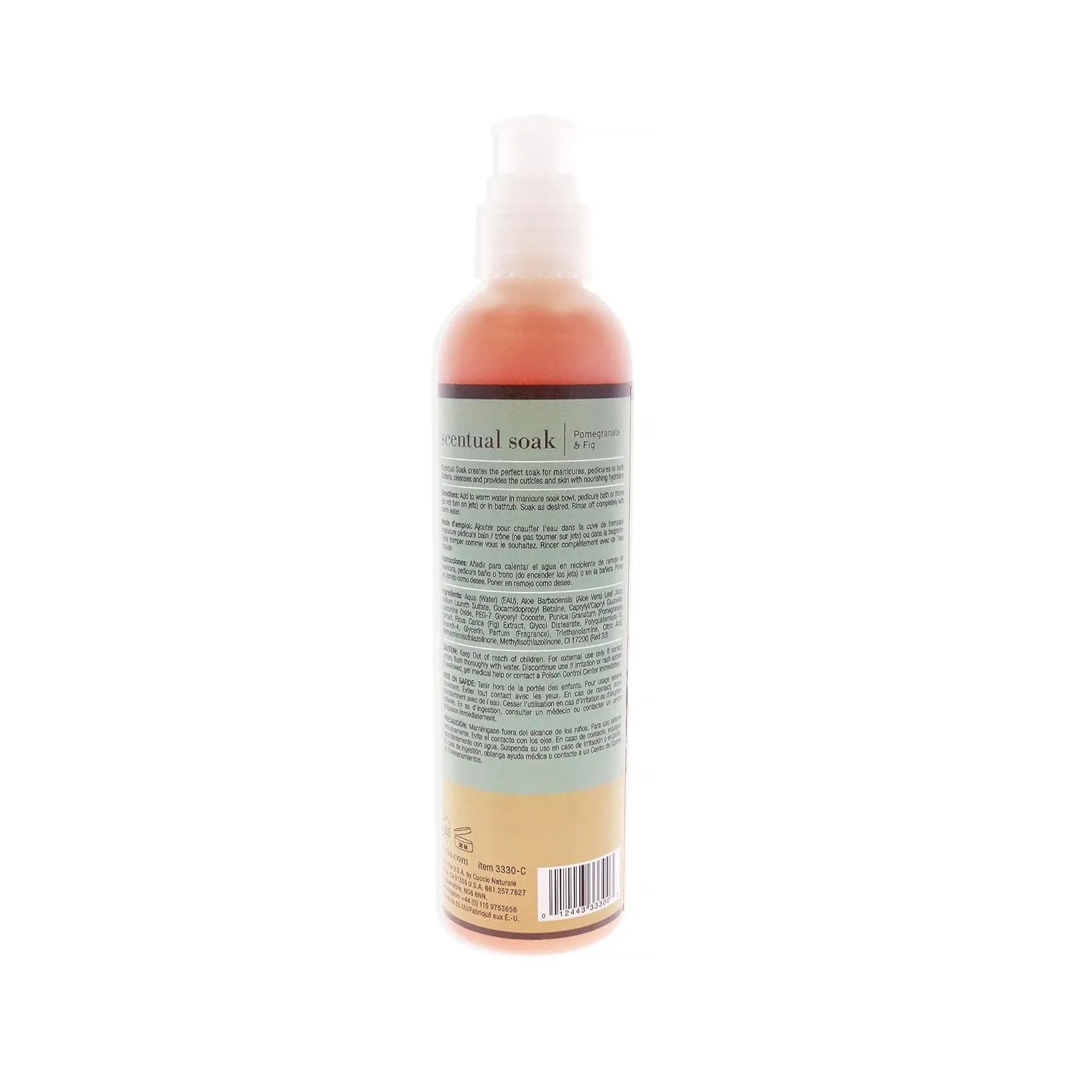 Cuccio Naturale Scentual Soak - Creamy, Liquid Wash for Mani-Pedi - No Parabens - Soften, Cleanse and Hydrate Skin - Anti-Aging Solution - Use On Hands, Body and Feet - Pomegranate and Fig - 8 Oz