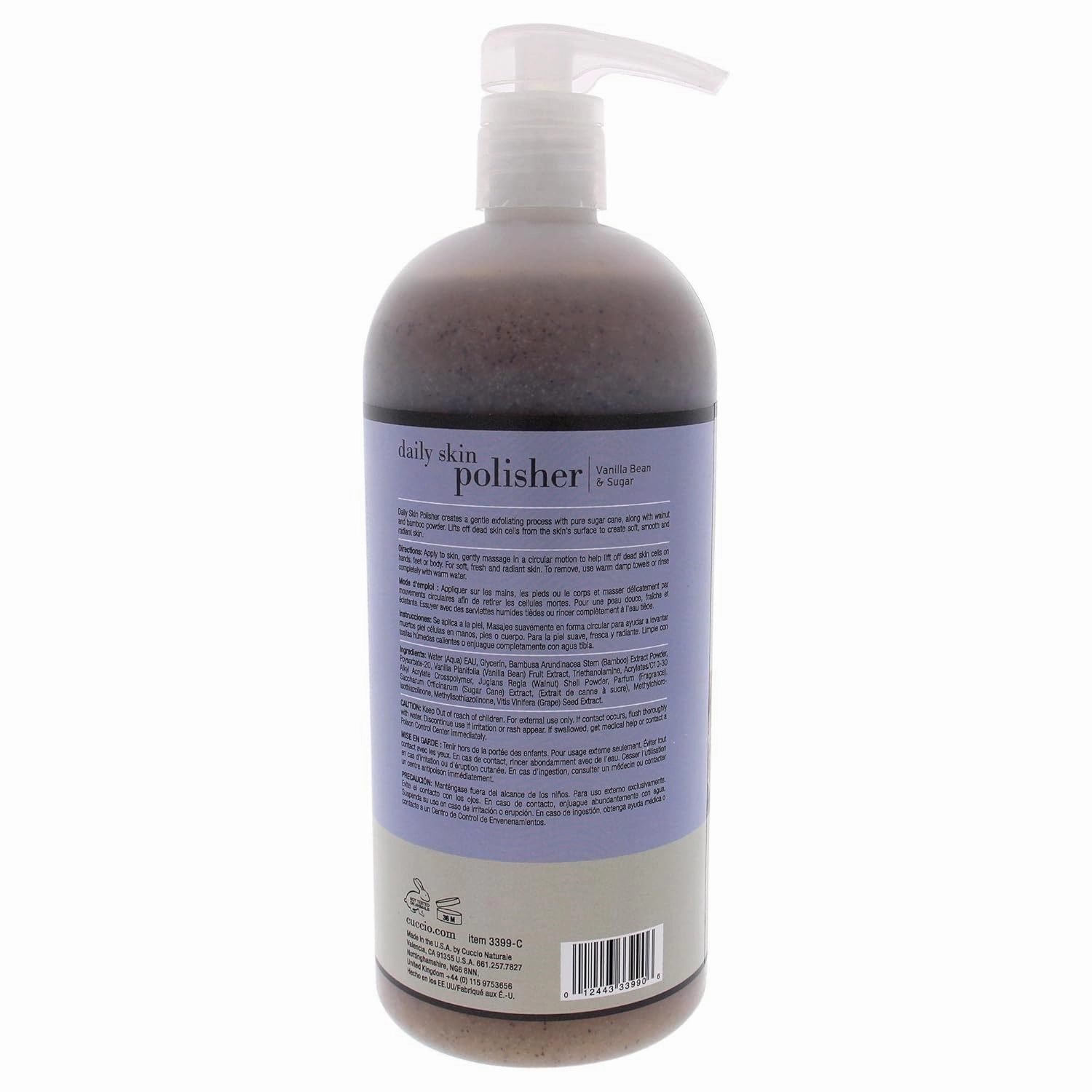 Cuccio Daily Skin Polisher (Vanilla Bean & Sugar, 32 Oz)