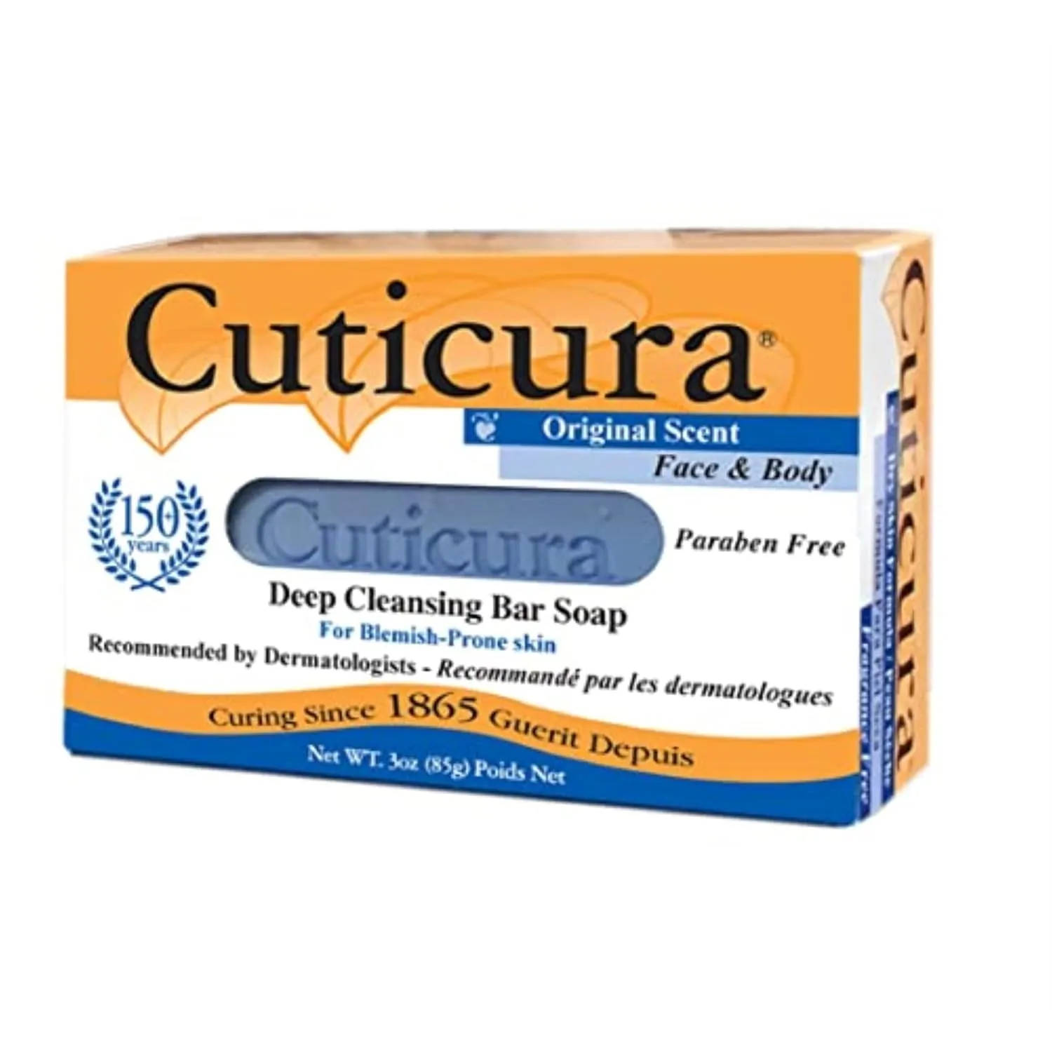 Cuticura Deep Cleansing Face and Body Soap, ORIGINAL – Deep Cleansing Bar Soap for Blemish-Prone Skin 3 oz (Pack of 6)