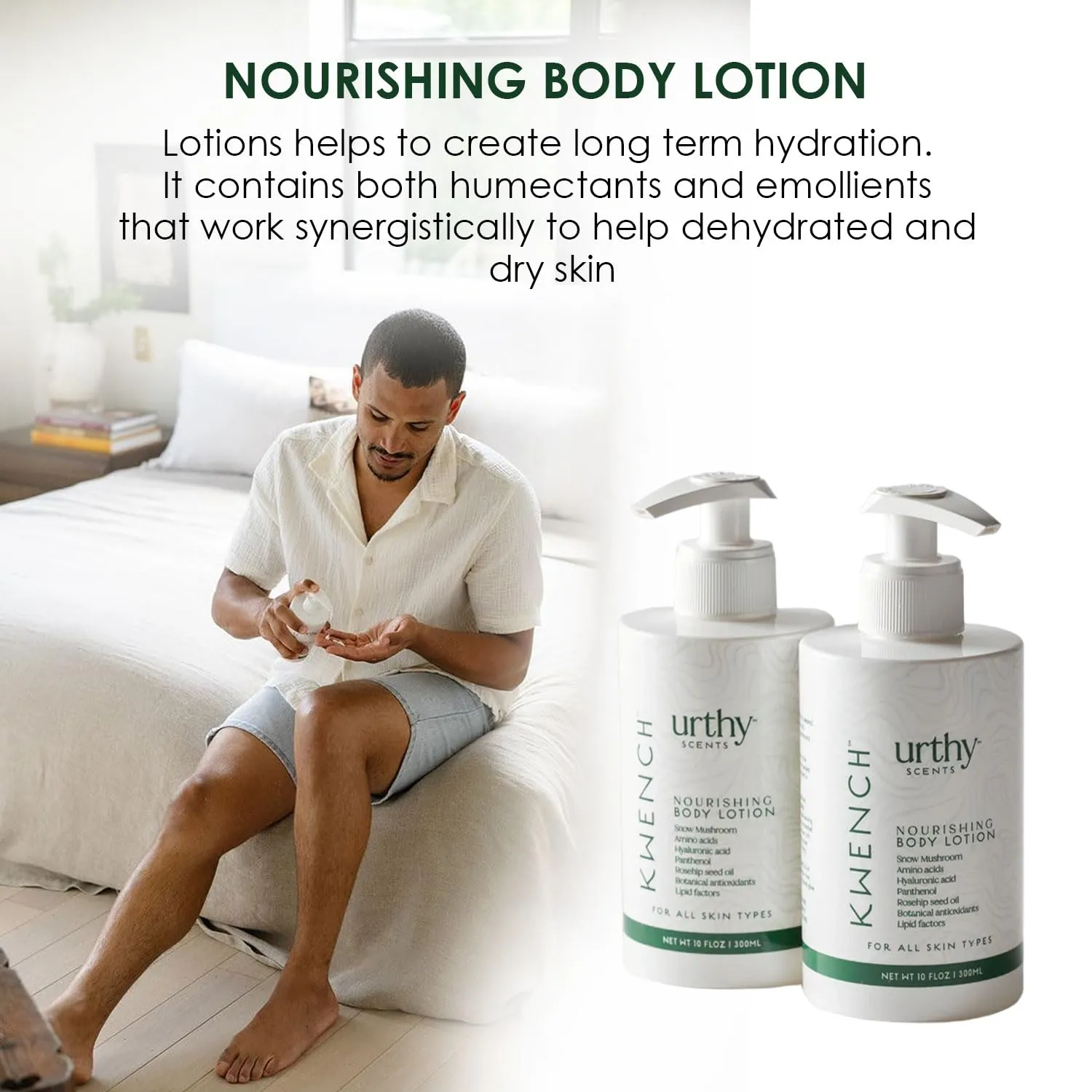 Daily Hydrating Body Lotion for Radiant Skin, Moisturizing Natural Glow Lotion, Paraben Free Lotion for Women, Long Lasting Lotion for Healthy and Glowing Skin (300 ml, Ocean Sea Salt)