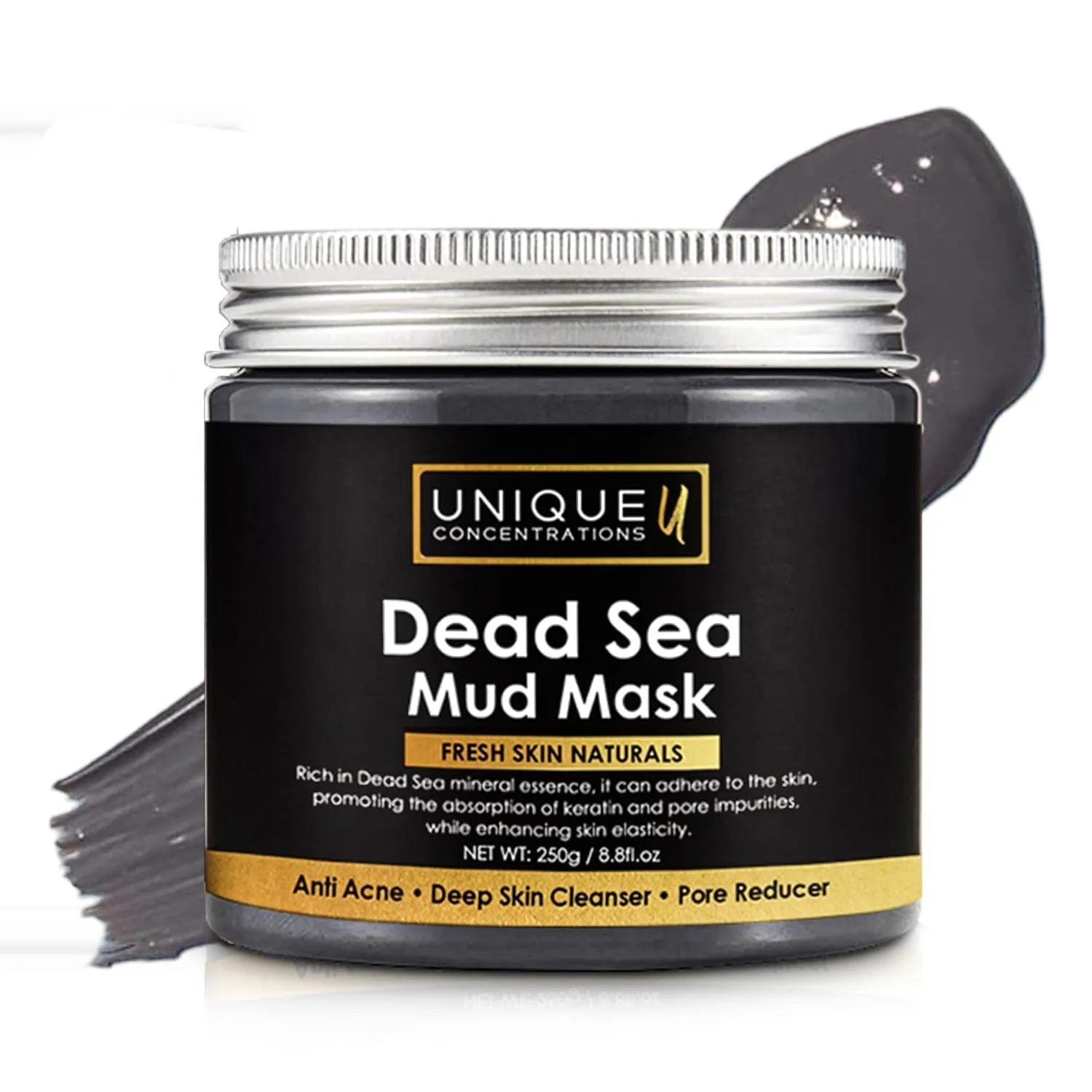 Dead Sea Mud Mask for Face & Body – Deep Cleansing Mud Mask for Oily Skin, Blackheads, Acne, Pore Minimizer, Skin Brightening – 100% Natural Mineral-Rich Formula – 8.8 oz