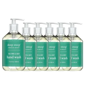 Deep Steep Liquid Hand Wash 17.6oz (Pack of 6) (Tea Tree & Mint)