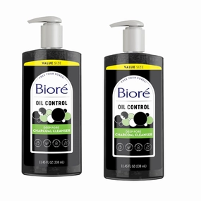 Deep Pore Charcoal Daily Face Wash Care For Dirt & Makeup Removal, For Skin Care - Infused Natural Charcoal, Our Purifying Cleanser Deep Cleans 2x Better Than Basic Cleanser, Pack Of 2 X 11.45 Fl Oz