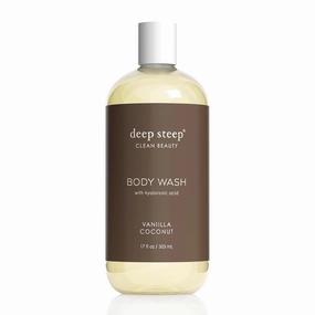 Deep Steep Body Wash with Hyaluronic Acid for Optimal Skin Hydration 17oz (Vanilla Coconut)