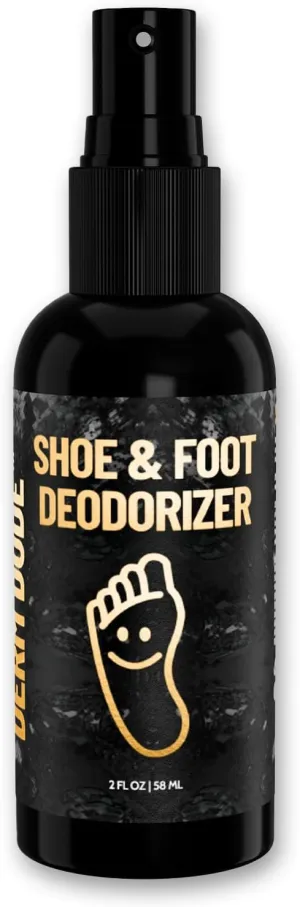 Derm Dude Foot & Shoe Deodorizer Spray | Formulated With All-Natural DeoPlex for Odor Control | Witch Hazel, Aloe Vera, Tea Tree Oil & Peppermint to Freshen Feet & Shoes | Travel Size, Mint Scent 2 oz