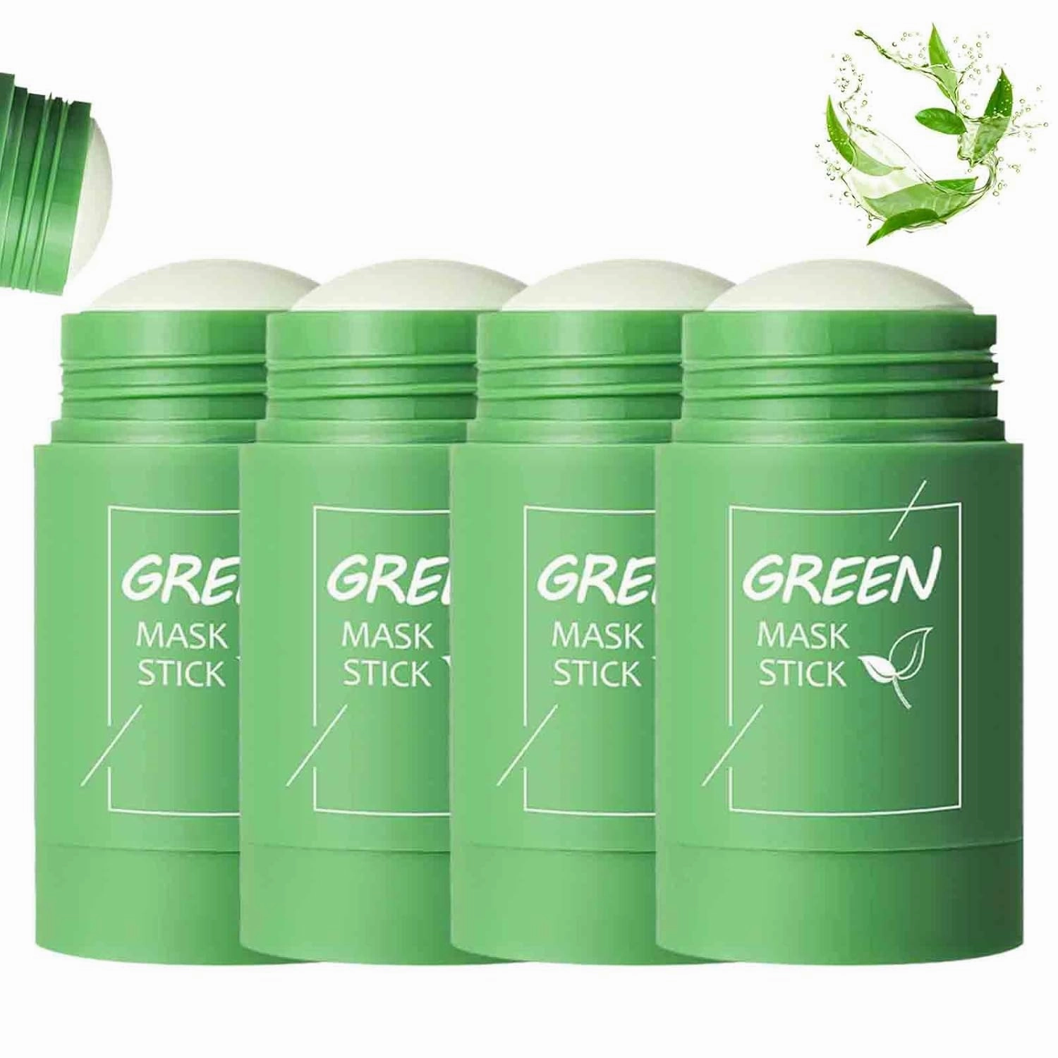 Dermaease Green Tea Mask, Dermaease Green Tea Deep Cleanse Mask Stick, Green Tea Mask Stick Blackhead Remover, Deep Pore Cleansing for Purifying, Moisturizing, Oil Control All Skin Types (4PCS)