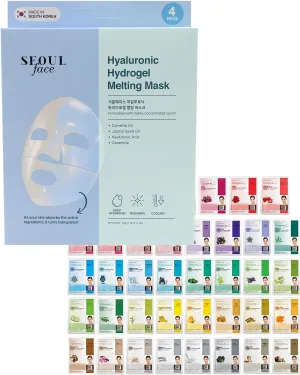 DERMAL 39 Combo Pack Sheet Mask   Hyaluronic Hydrogel Melting Jelly Gel Mask 4ea Bundle