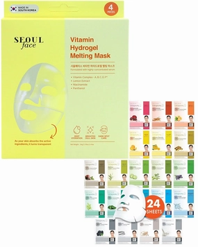 DERMAL 24 Combo Pack A   Vitamin Hydrogel Melting Jelly Gel Mask 4ea Bundle