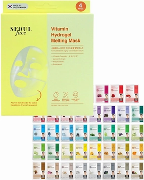 DERMAL 39 Combo Pack Sheet Mask   Vitamin Hydrogel Melting Jelly Gel Mask 4ea Bundle