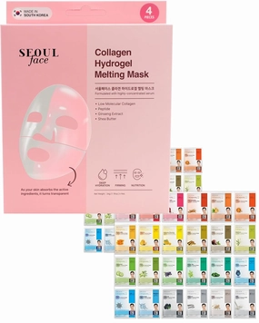 DERMAL 48 Combo Pack Sheet Mask   Collagen Hydrogel Melting Jelly Gel Mask 4ea Bundle
