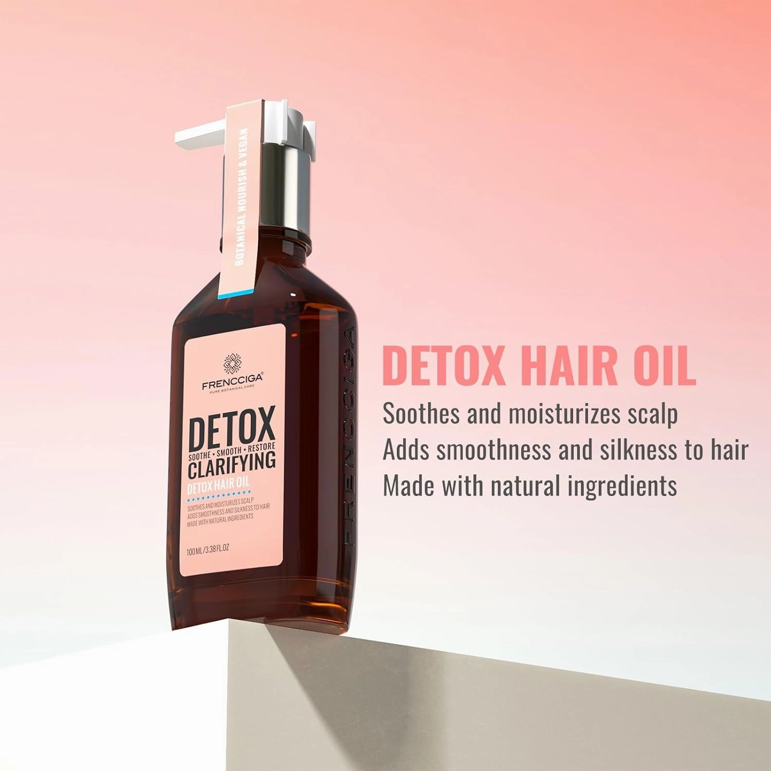 Detox Hair Oil, Hair Serum Treatment for Purifying & Revitalizing Dry Damged Hair, Deeply Cleansing Buildup 100ml