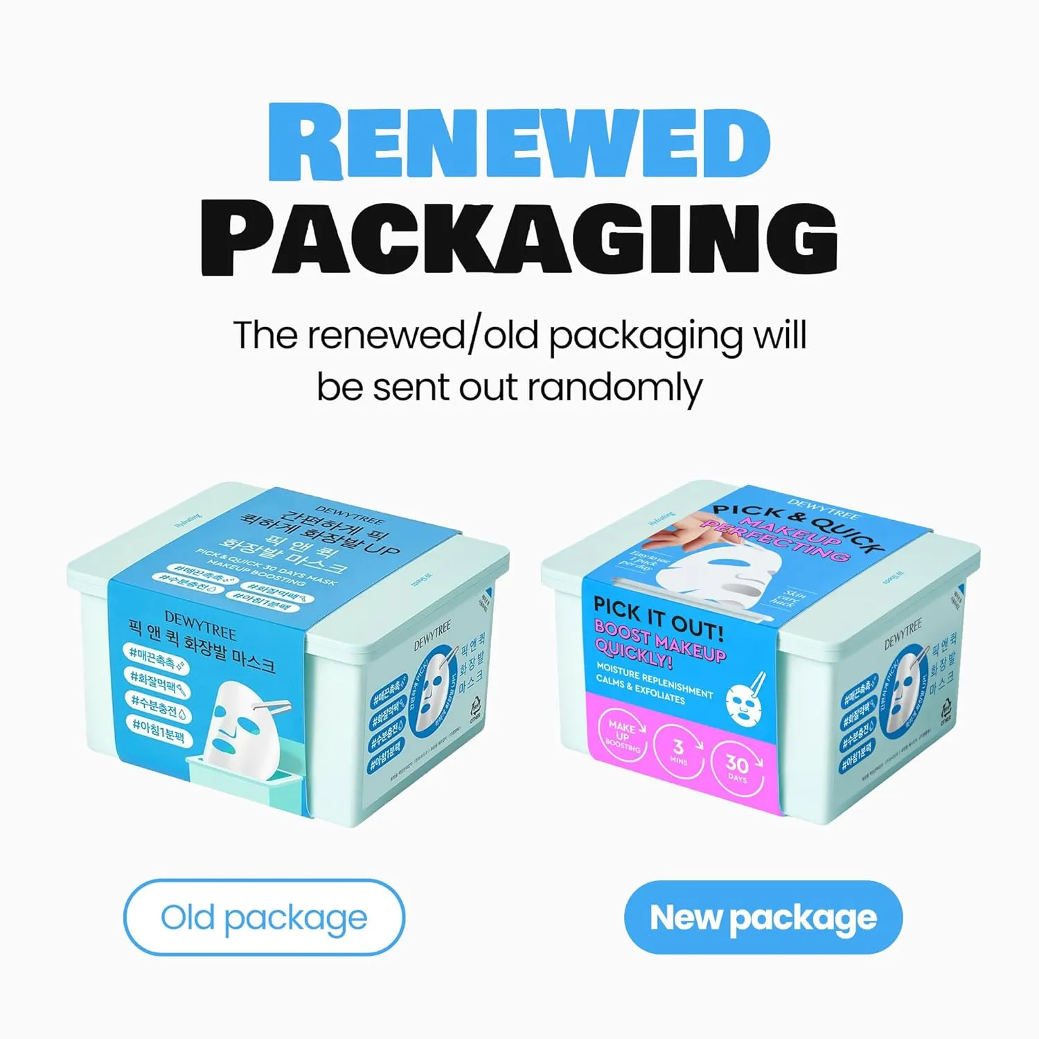 DEWYTREE Pick and Quick Refreshing Aqua Mask 30 Sheets | Moisturizing Sheet Masks for Face w/Hyaluronic Acid | Gentle Korean Sheet Mask Skin Care w/Amino Acids | Hydrating Face Mask Sheets