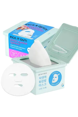 DEWYTREE Pick and Quick Refreshing Aqua Mask 30 Sheets | Moisturizing Sheet Masks for Face w/Hyaluronic Acid | Gentle Korean Sheet Mask Skin Care w/Amino Acids | Hydrating Face Mask Sheets