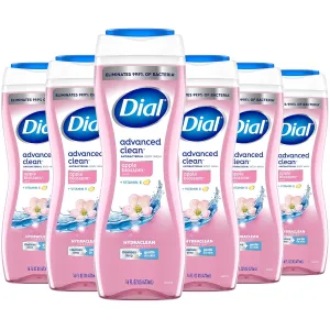Dial Body Wash, 6 Pack, Apple Blossom Scent, Hydrating and Moisturizing Deep Cleaning Women's Body Wash with Vitamin E for Dry Skin, 16 oz. Each