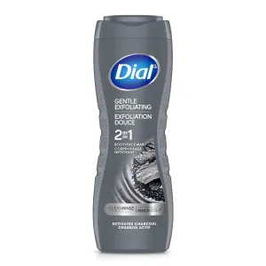 Dial Men, 2 in 1, Body and Face Wash, Gentle Exfoliating, Activated Charcoal, 16 oz (Pack of 4)