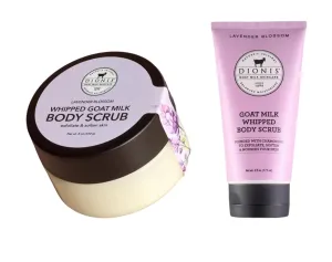 Dionis Goat Milk Lavender Blossom Whipped Body Scrub Duo – 8oz & 6oz Hydrating Exfoliating Skincare, Cruelty-Free, Paraben-Free, Made in the USA for Soft, Smooth Skin