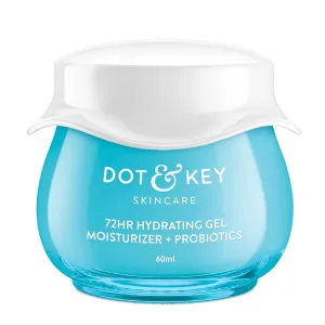 DOT. & KEY 72Hr Hydrating Gel   Probiotics Moisturizer For Face With Hyaluronic Acid, Kombucha & Rice Water Gel Oil Free Moisturizer | For Oily, Dull & Uneven Skin Tone I For All Skin Types | 60Ml