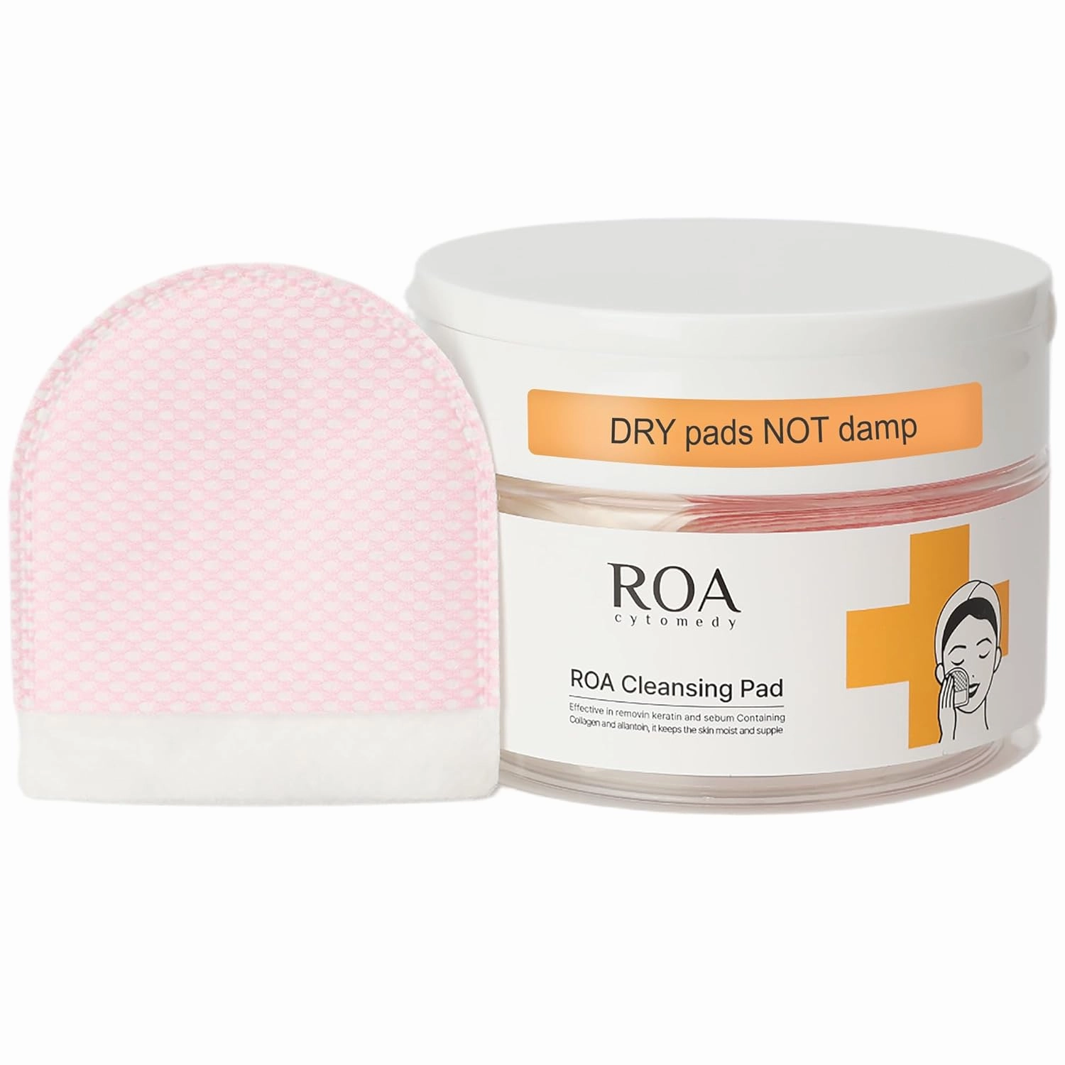 Double-sided hyaluronic Collagen Deep Cleansing & Exfoliating Scrub Pads, Make up & Sunscreen Remover, All in one for Soothing and hydrating face. (Dry pads not damp)