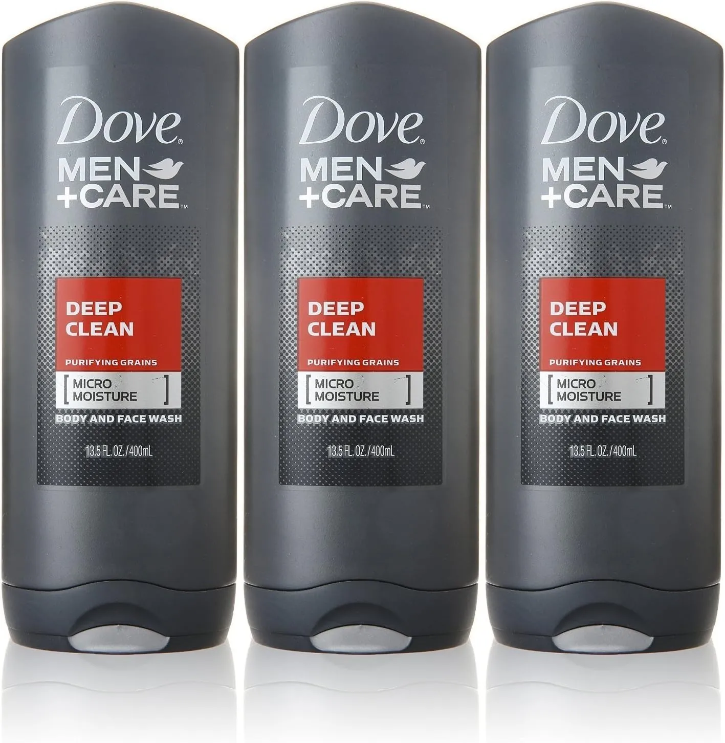 Dove Men Care Body and Face Wash, Deep Clean, 13.5 Ounce (Pack of 3)