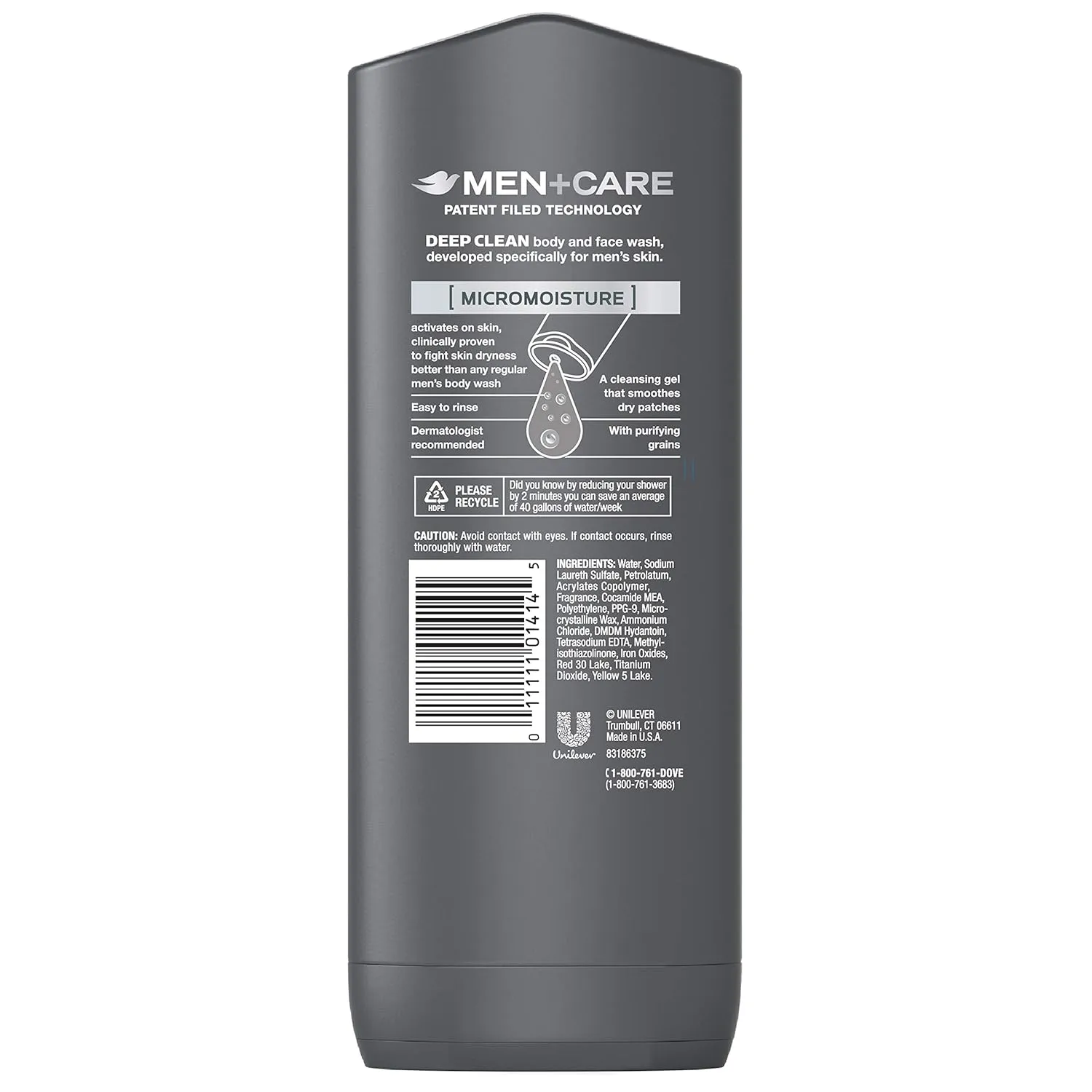 Dove Men Care Body and Face Wash, Deep Clean 13.5 oz