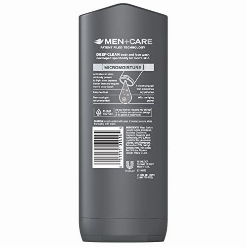 Dove Men Care Body and Face Wash, Deep Clean 18 oz, Pack of 3