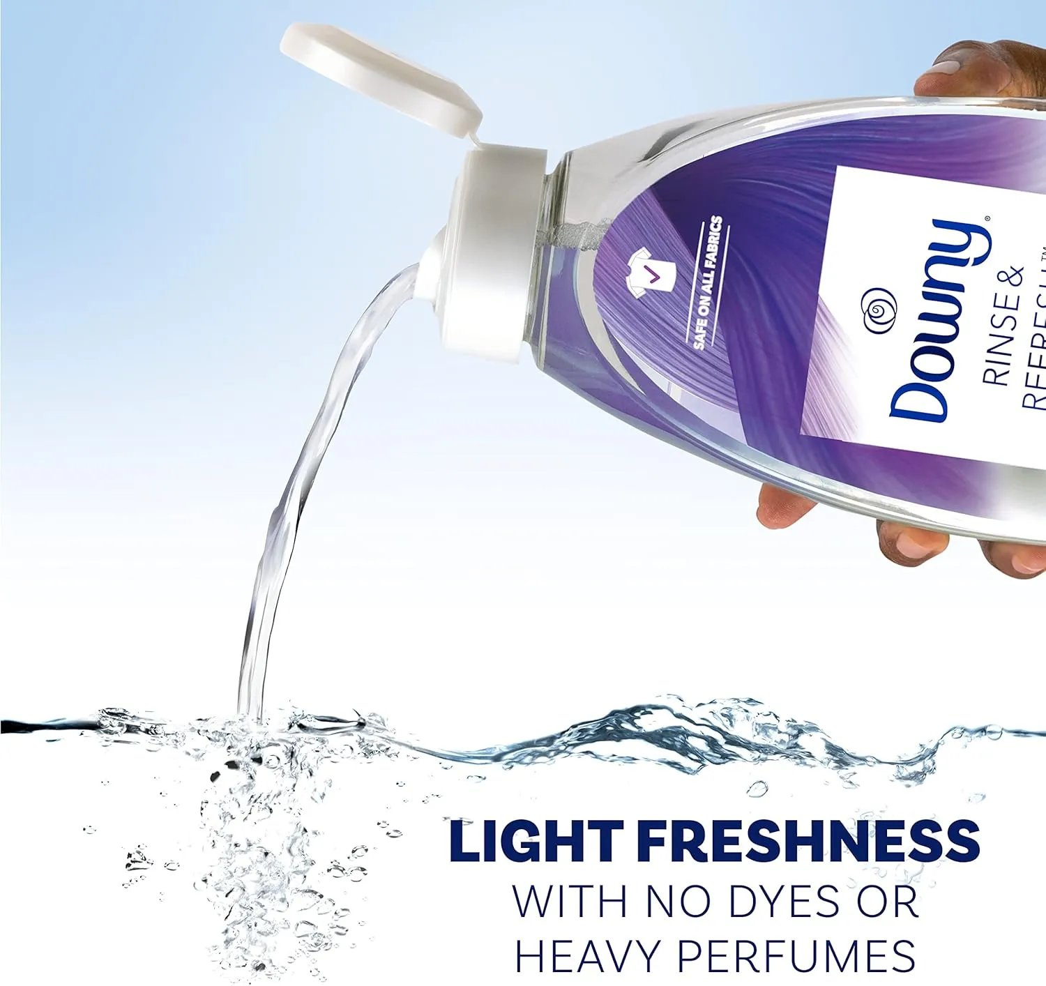 Downy RINSE & REFRESH Laundry Odor Remover and Fabric Softener, Safe on ALL Fabrics, Gentle on Skin, HE Compatible, Fresh Lavender, 48 fl oz (192 fl oz total)