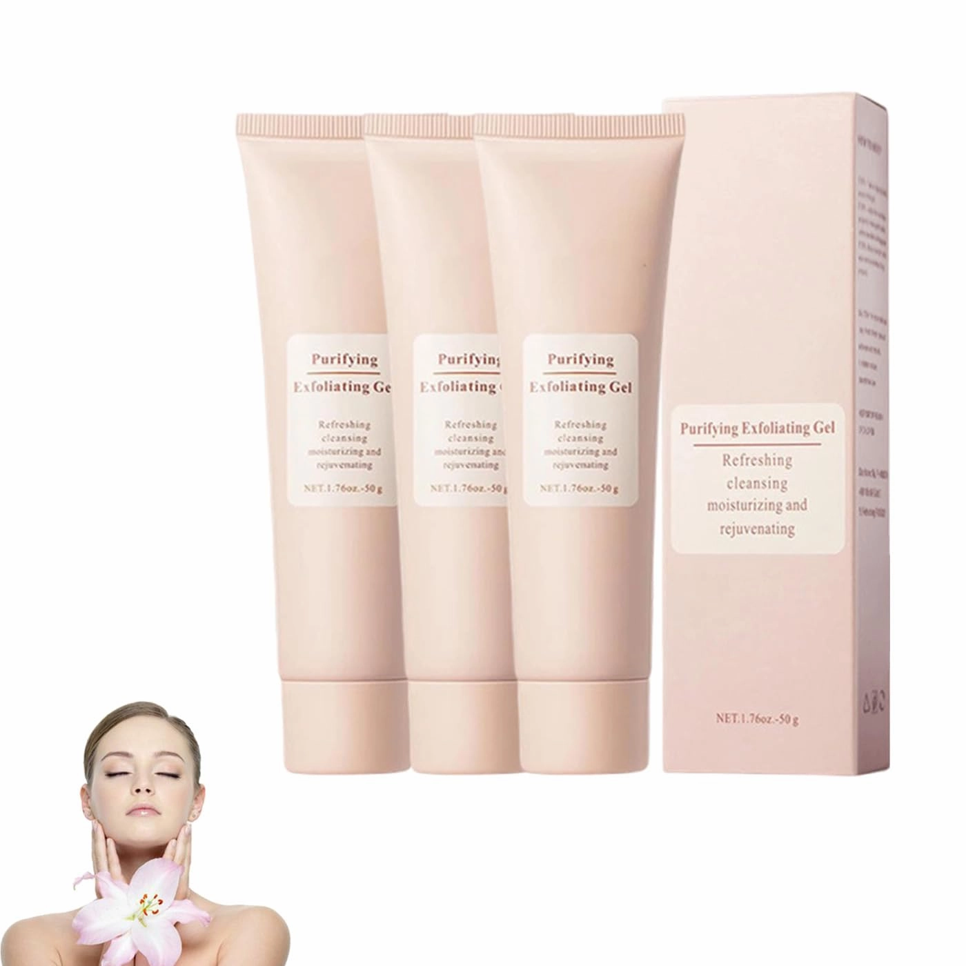 Dpoiex Purifying Exfoliating Gel, Dpoiex Exfoliating Gel, Moisturizing Deep Cleansing Face (3PCS, OEN SIZE)